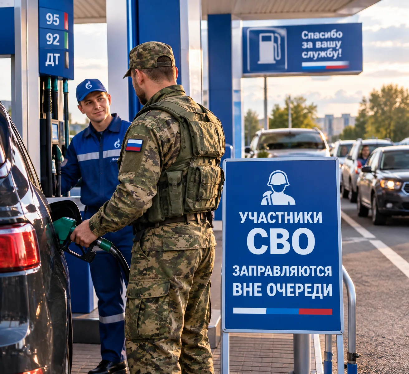 ⛽️ Участников СВО могут начать заправлять на АЗС БЕЗ ОЧЕРЕДИ