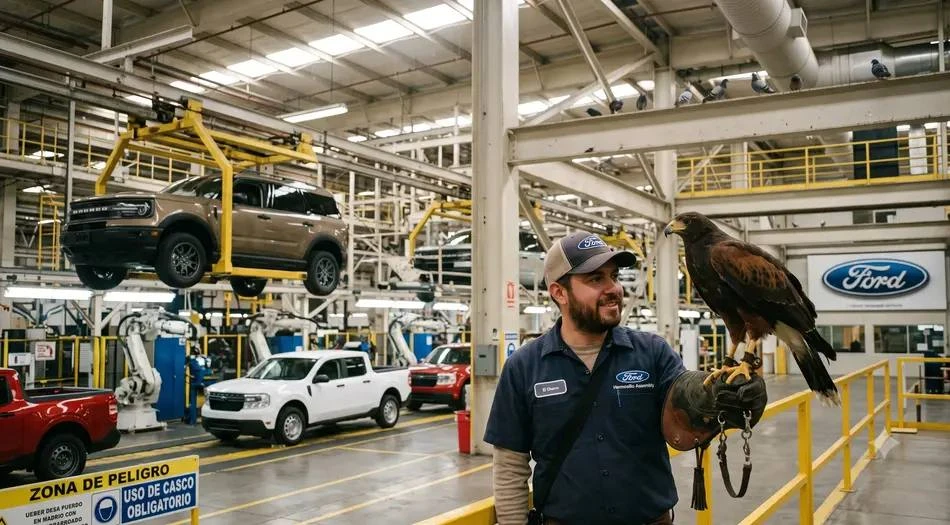 Доброта дня: лучший работник завода Ford в Мексике — сокол!