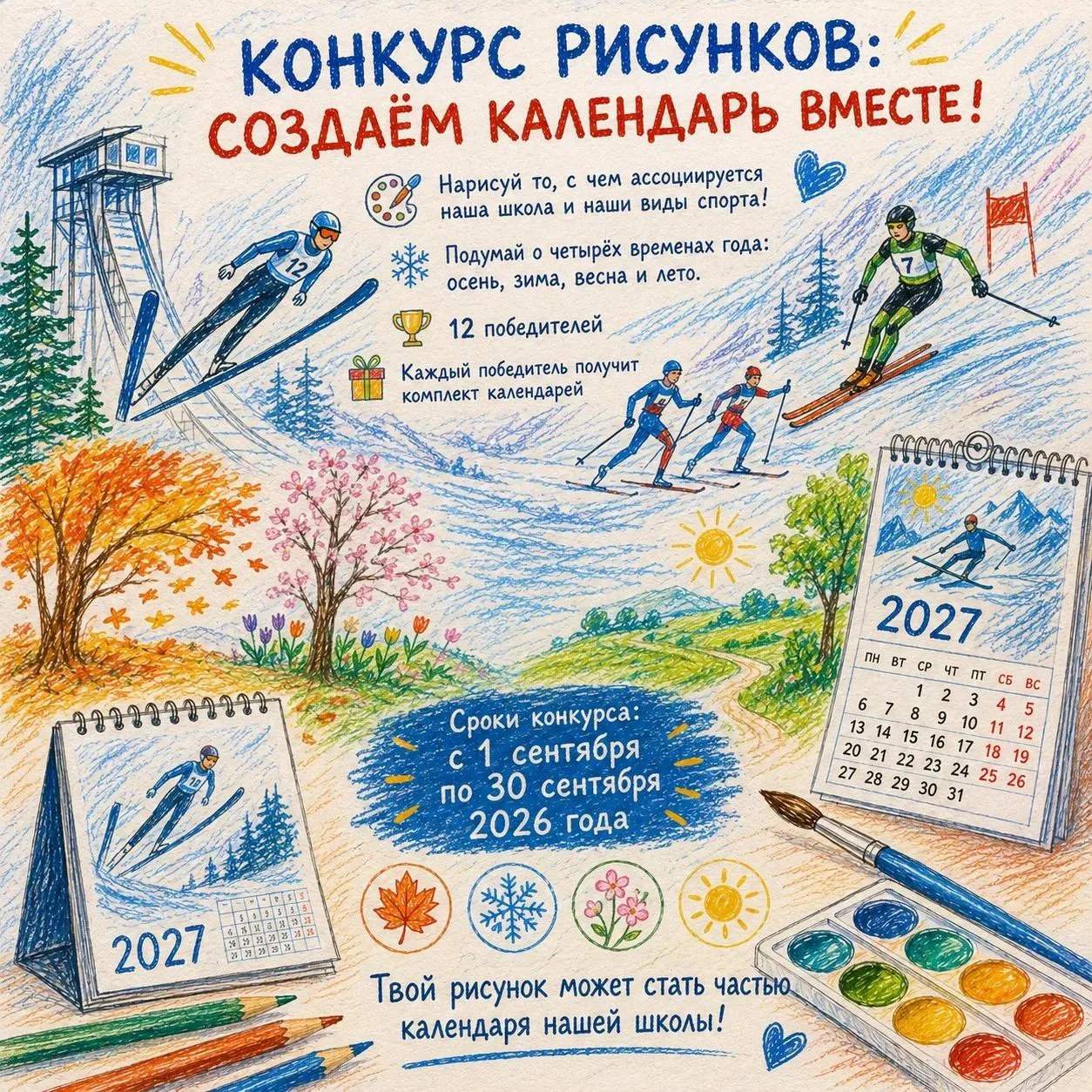🎨 КОНКУРС РИСУНКОВ: СОЗДАЁМ КАЛЕНДАРЬ ВМЕСТЕ! 💙