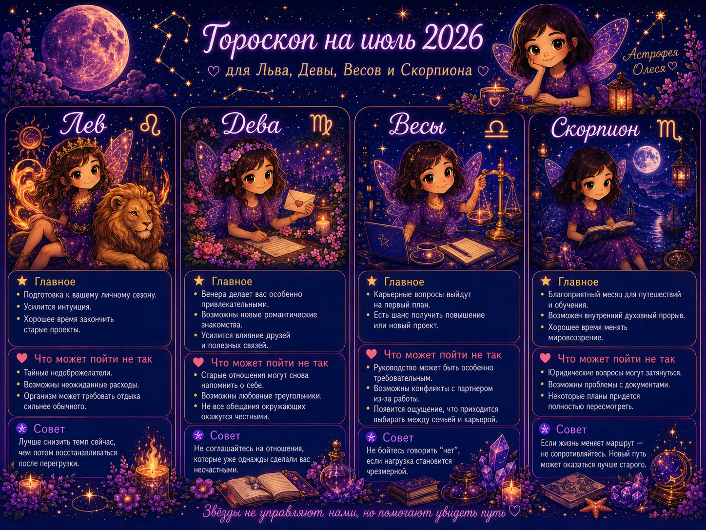 Гороскоп на июль 2026