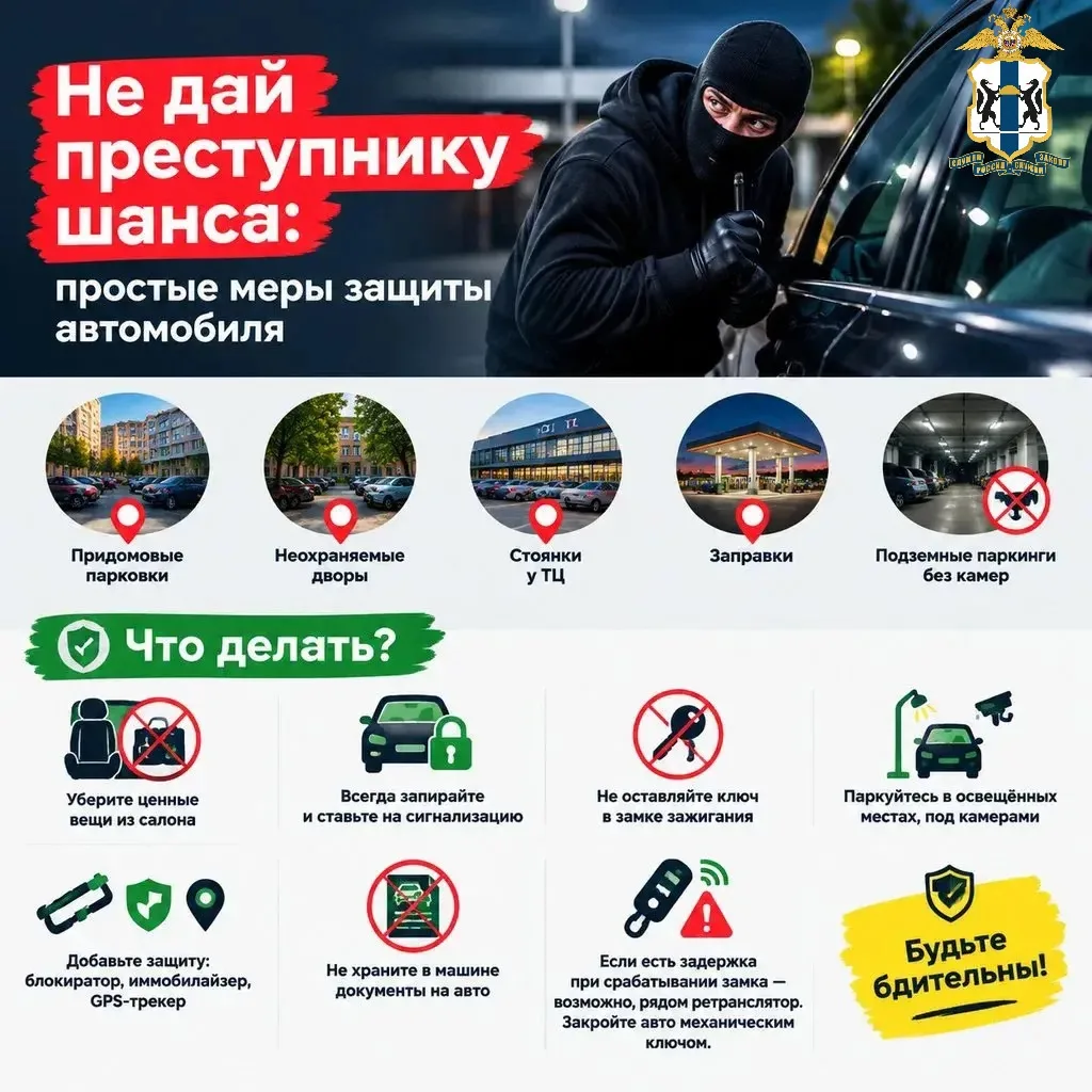 ❗️👮‍♂️Не дай преступнику шанса: простые меры защиты автомобиля