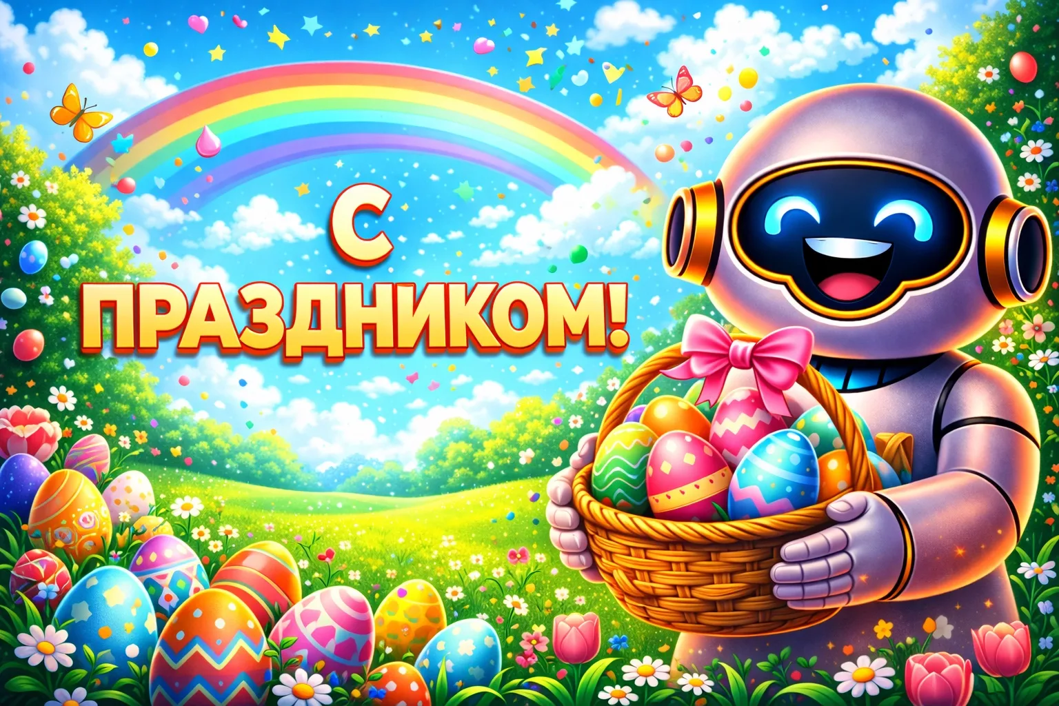 🙏 Христос воскрес!  Поздравляем с Великой Пасхой.  Пусть в доме будет мир, спокойствие и тепло. Пуст