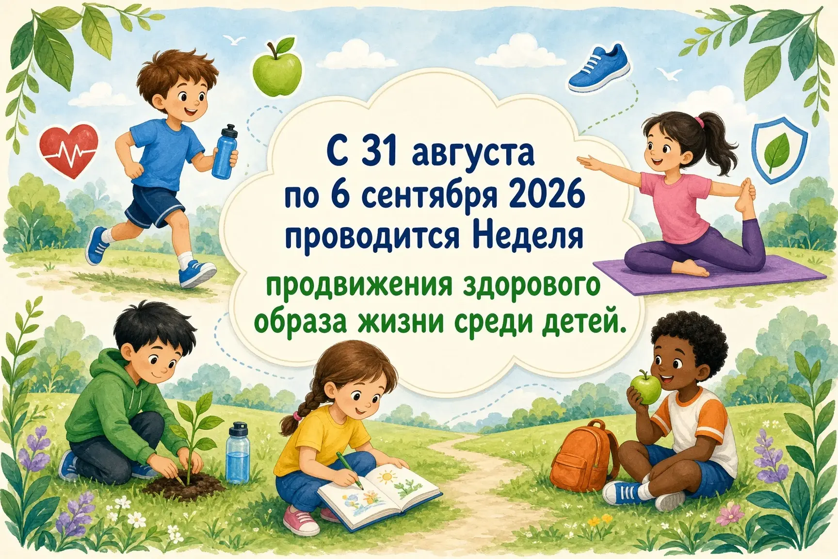 Неделя продвижения здорового образа жизни среди детей! 🎉С 31 августа по 6 сентября 202...