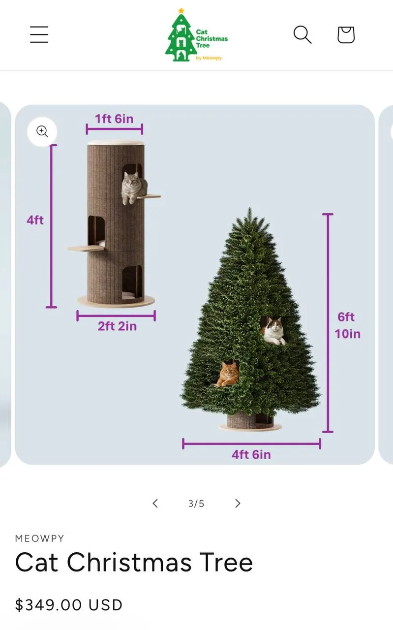 🎄 Новогодняя елка ДЛЯ КОТОВ сейчас хайпует в соцсетях — это главный тренд среди кошатников  Компания