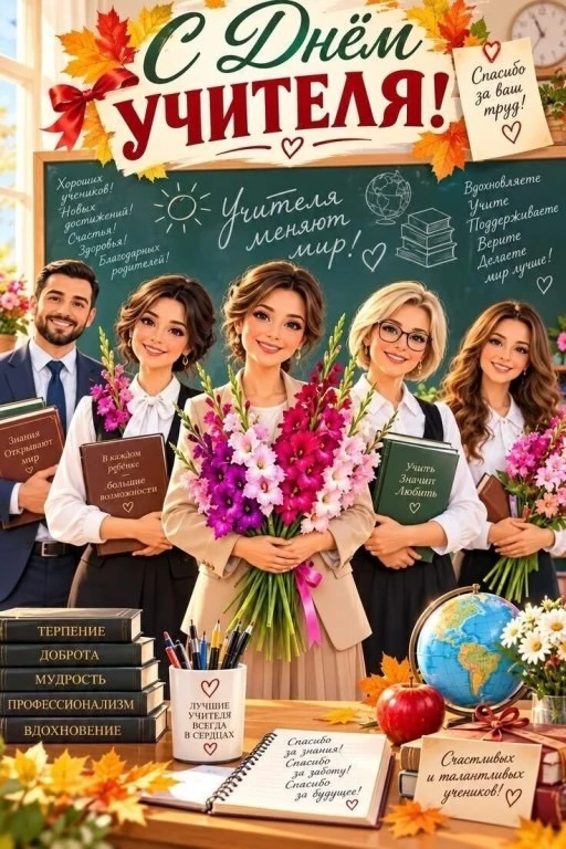 С праздником, дорогие учителя и все, кто трудится в системе образования!🎉Работать учит...