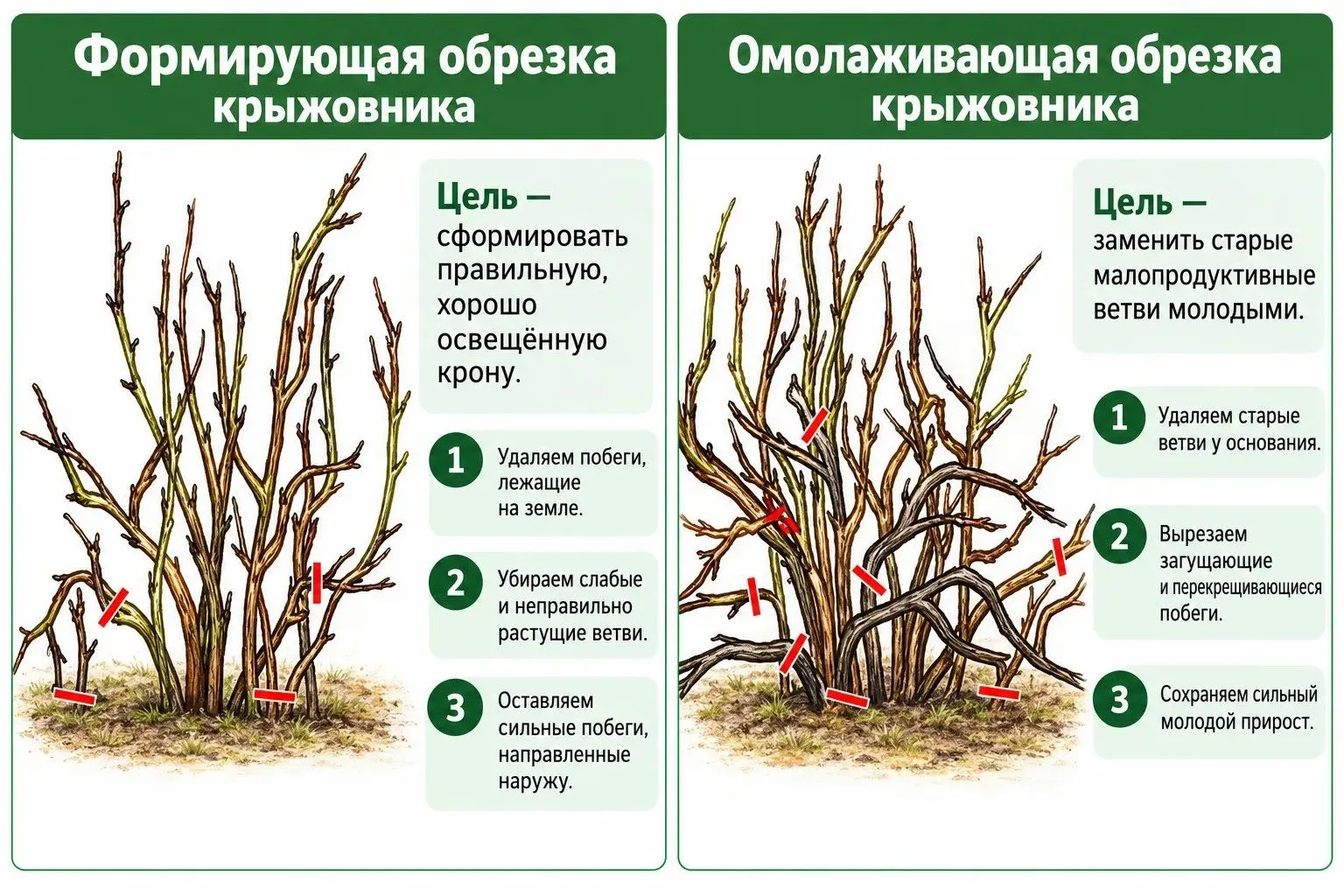 Крыжовник. Как правильно обрезать куст осенью