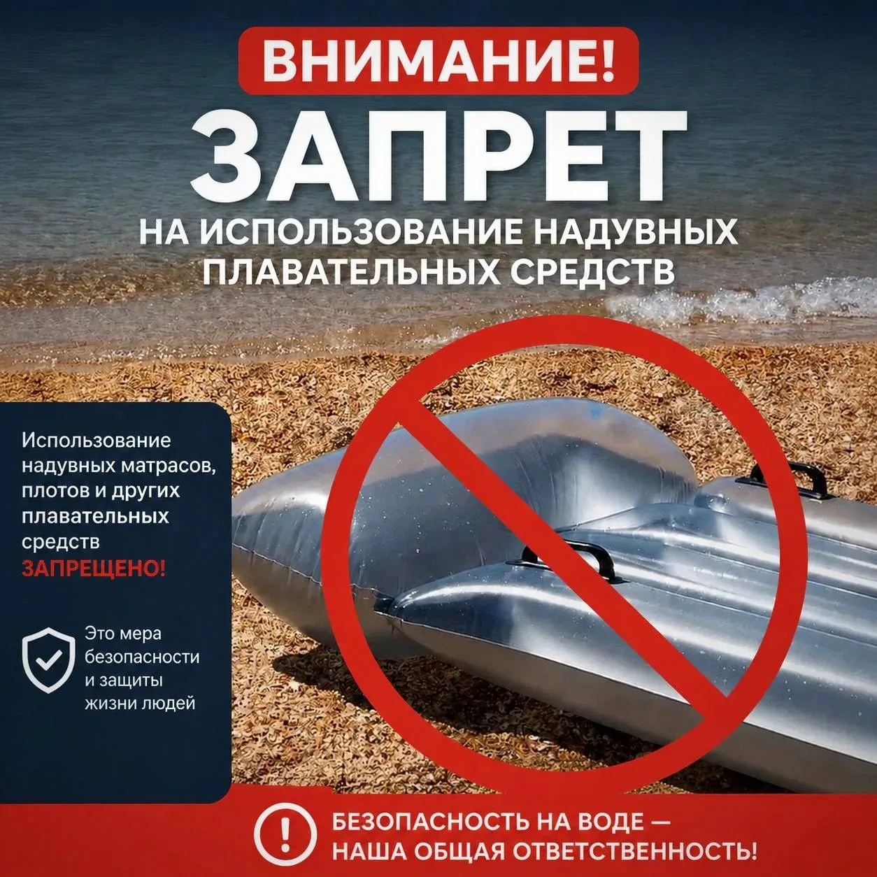 🛟❌В Анапе введен временный запрет на использование надувных плавсредств

Сегодня, 2 августа в связи