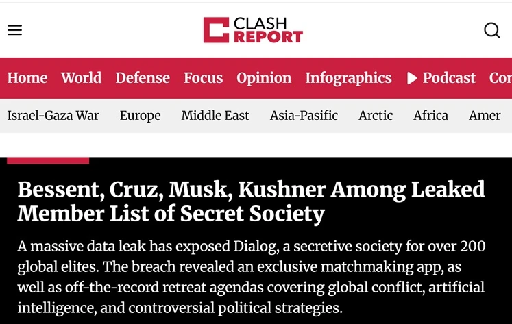 🇺🇸Palantir организовала тайное сообщество представителей мировых элит, — Clash Report

▪️Dialog — 