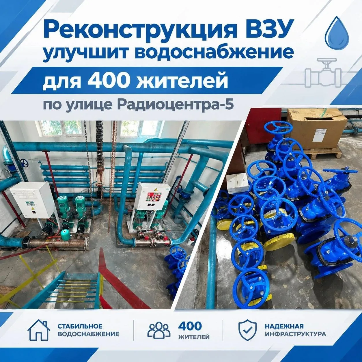 🛠️ В микрорайоне Радиоцентра-5 в Щёлково началась реконструкция водозаборного узла. Ра...
