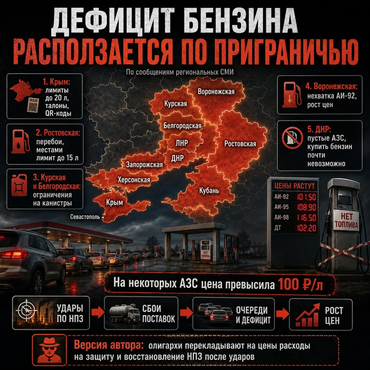 Дефицит бензина расползается по приграничью

Пока федеральные новости чаще говорят о «локальных пере