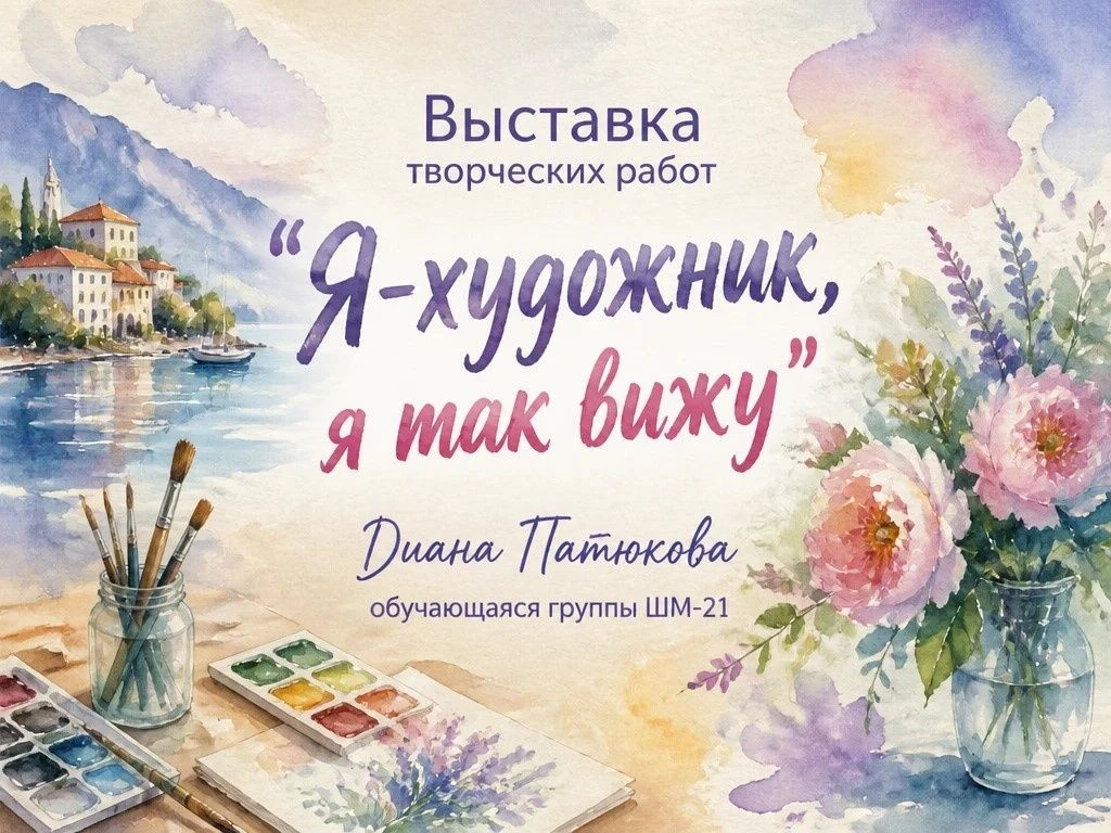 В третьем отделении нашего техникума открылась персональная выставка творческих работ о...