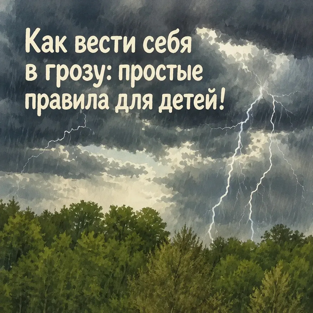 ✅Полезные советы✅
⛈️⚡ Как вести себя в грозу: простые правила! 

Тёмные тучи, вспышки молний и раска
