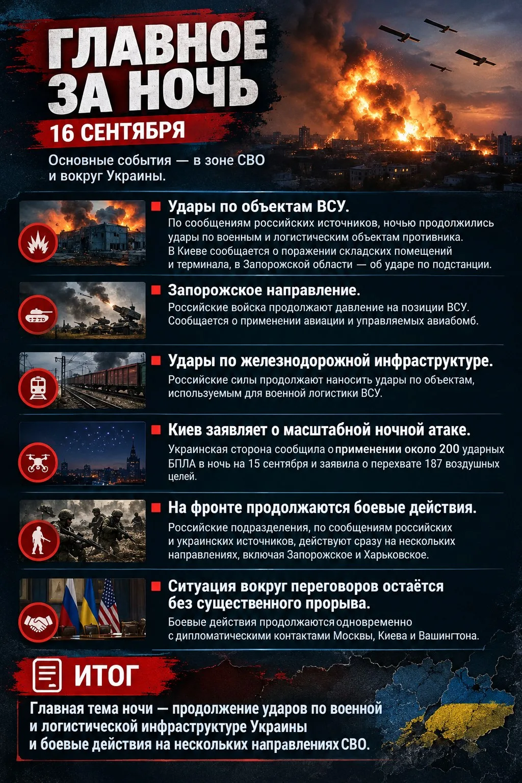 ГЛАВНОЕ ЗА НОЧЬ | 16 СЕНТЯБРЯ