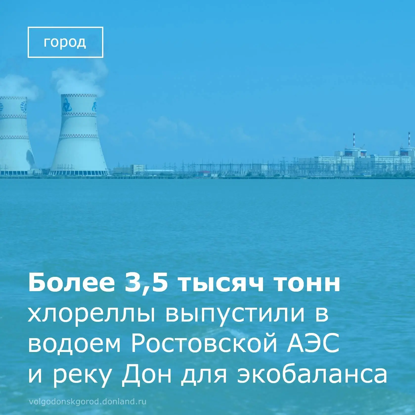 Экологи Ростовской АЭС провели второй в нынешнем году этап альголизации водоема-охладителя и реки До