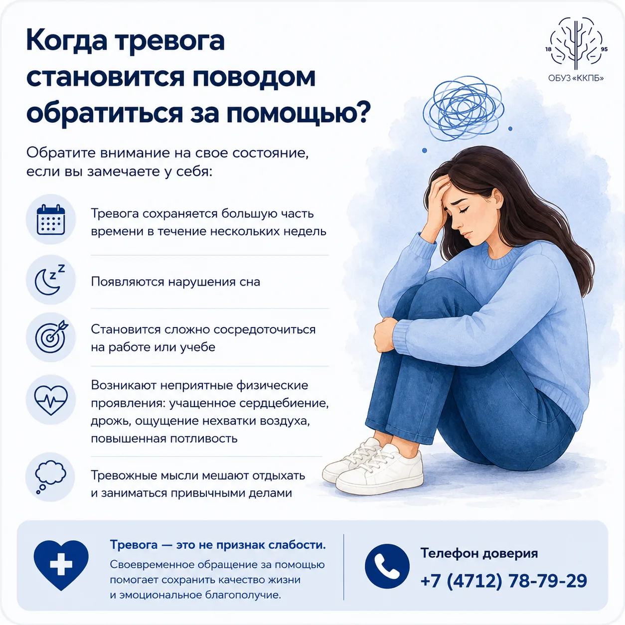 ❓ Когда тревога становится поводом обратиться за помощью?

Каждый человек время от времени испытывае