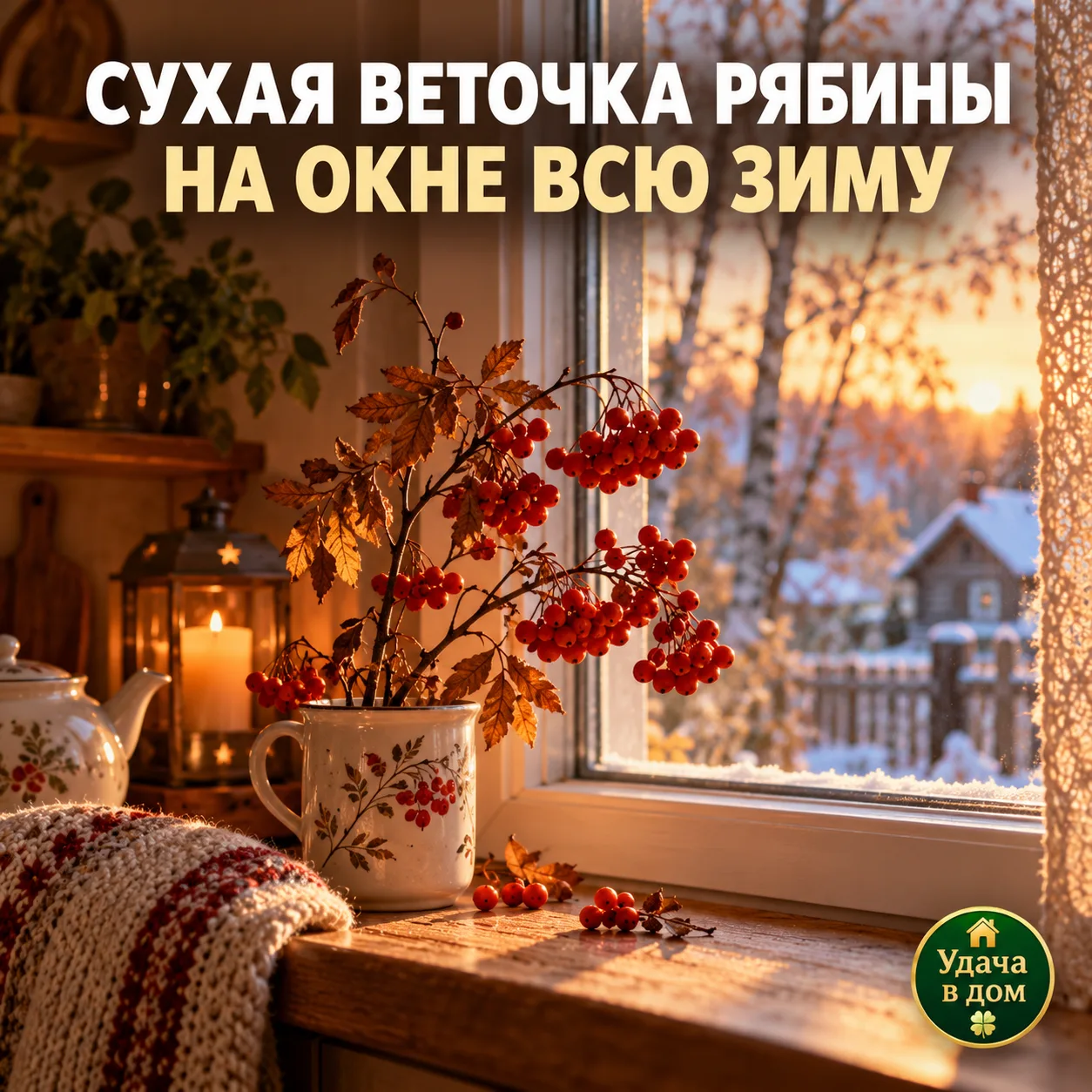 🍁 СУХАЯ ВЕТОЧКА РЯБИНЫ НА ОКНЕ: ЗАЧЕМ Я ДЕРЖУ ЕЁ ВСЮ ЗИМУ