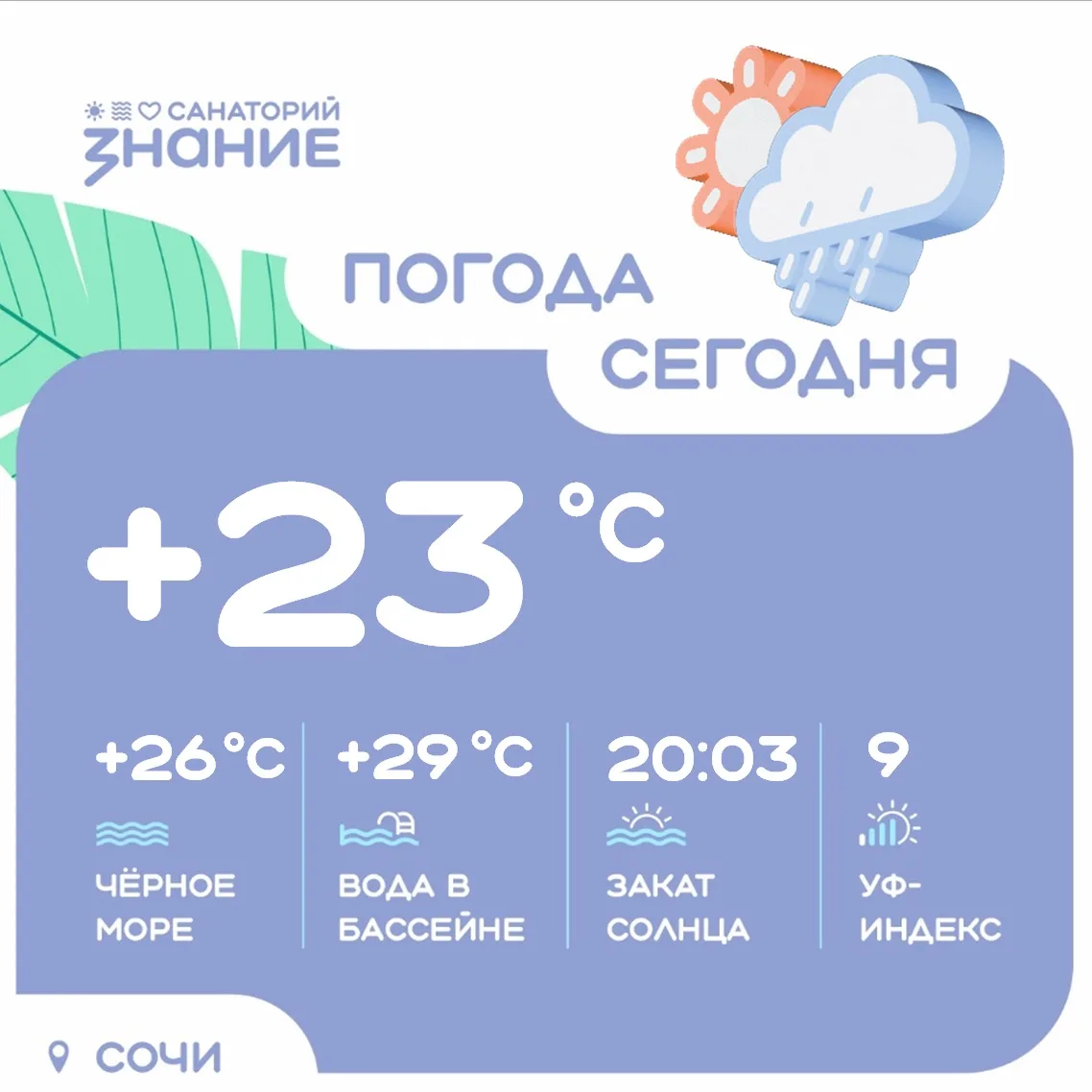 Днём возможен небольшой дождь🌦️