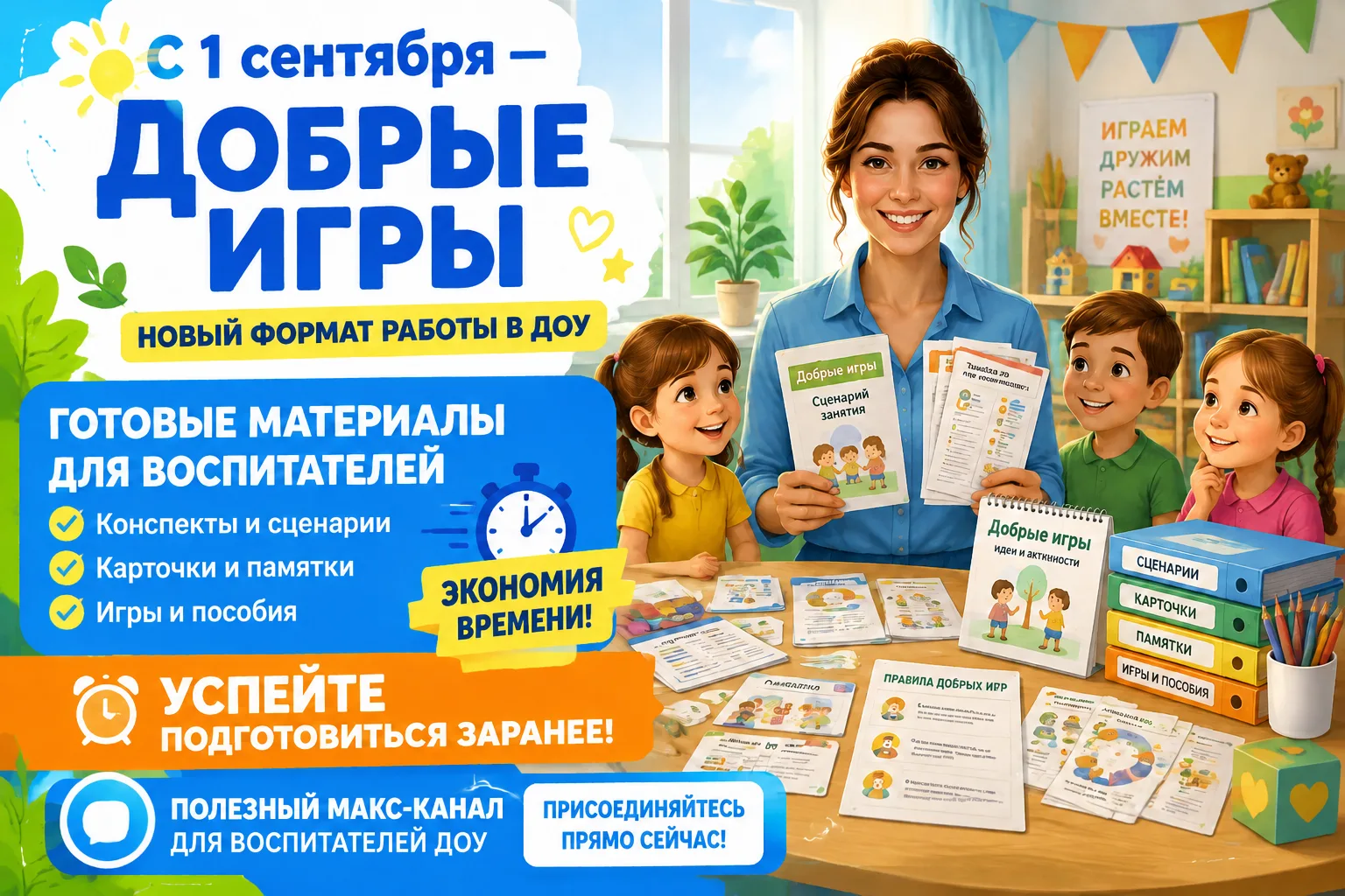 С 1 сентября в детских садах — «Добрые игры» 📚