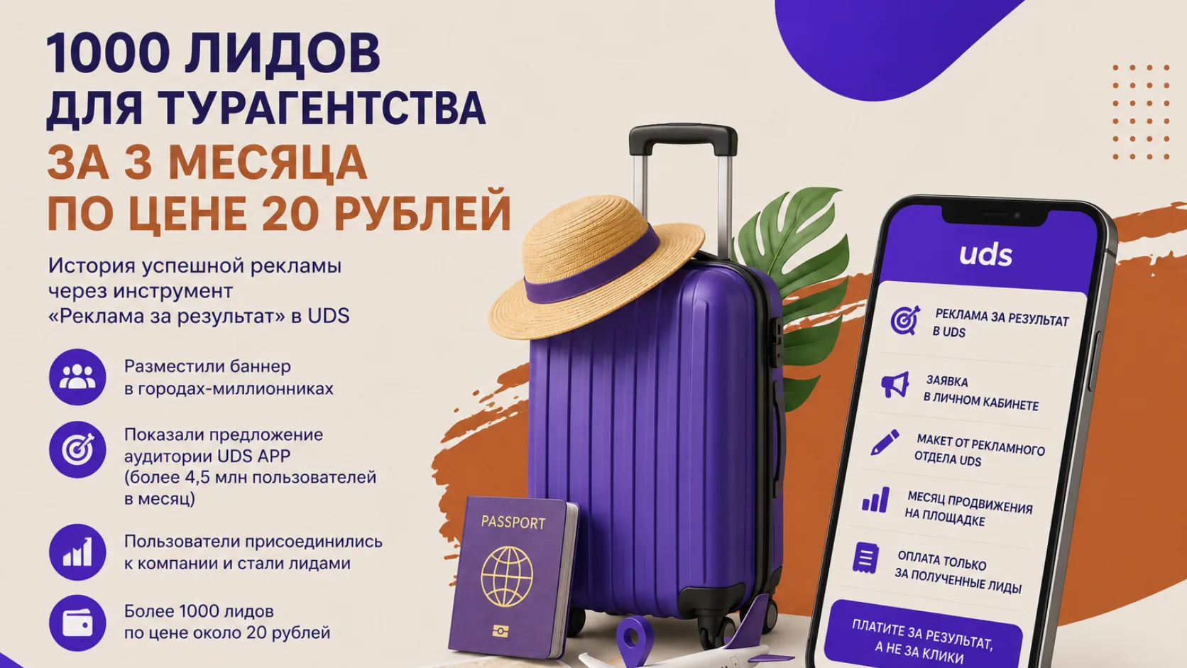 Как мы собрали турагентству 1000 лидов за 3 месяца по цене 20 рублей