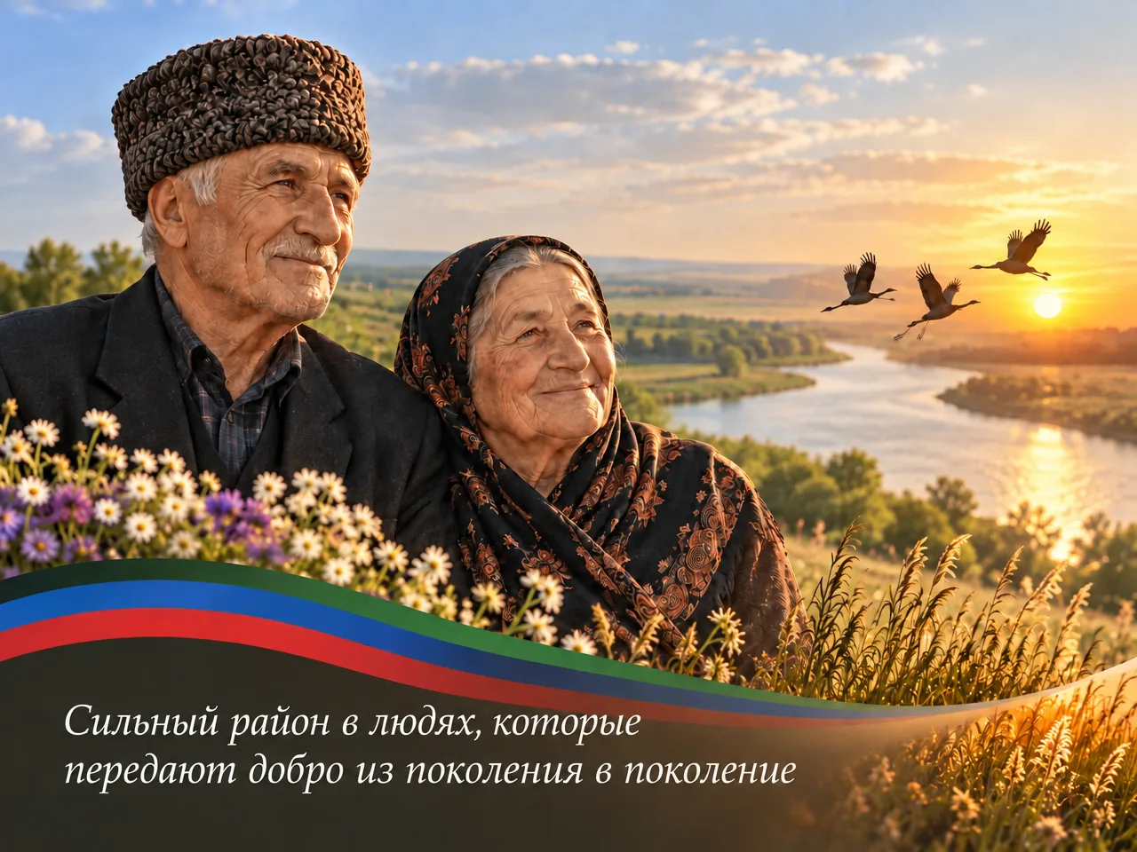 Поздравление главы Тарумовского района Василия Джамалова с Международным днем пожилых л...