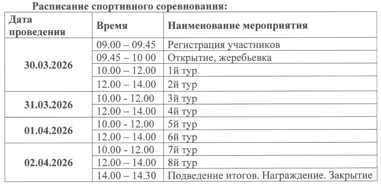 Первенство по шахматам среди школьников в г. Верхняя Пышма.
Желающим принять участие до 24 марта пос