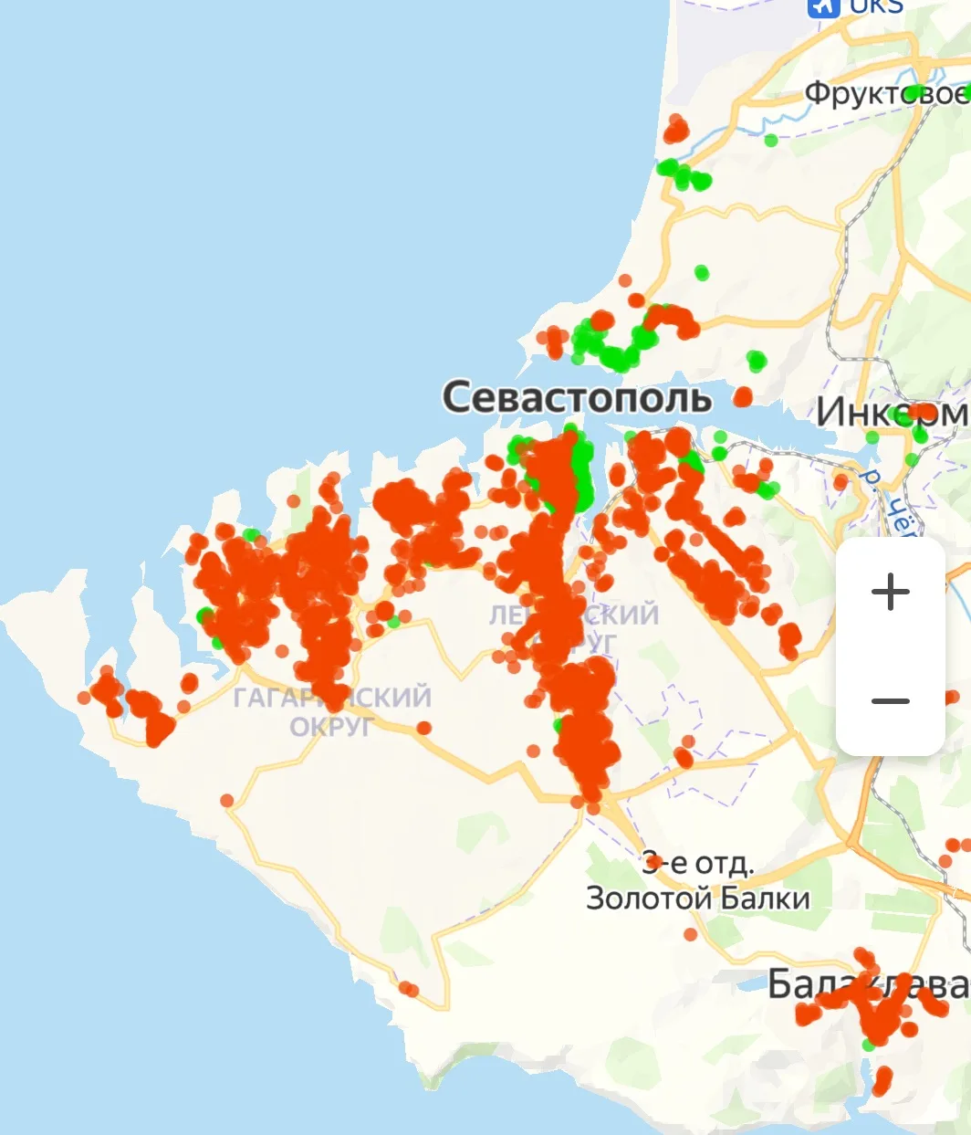 Где есть свет в Севастополе?