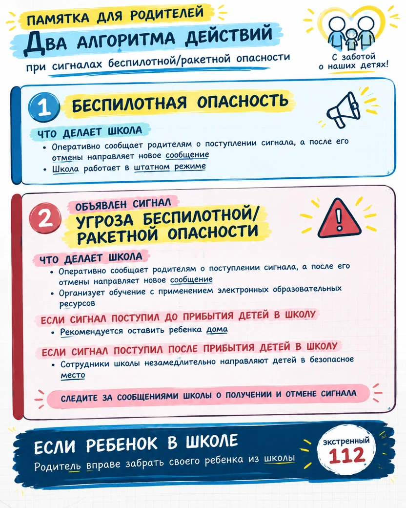 Подготовили алгоритм действий при объявлении беспилотной или ракетной опасности в Югре.