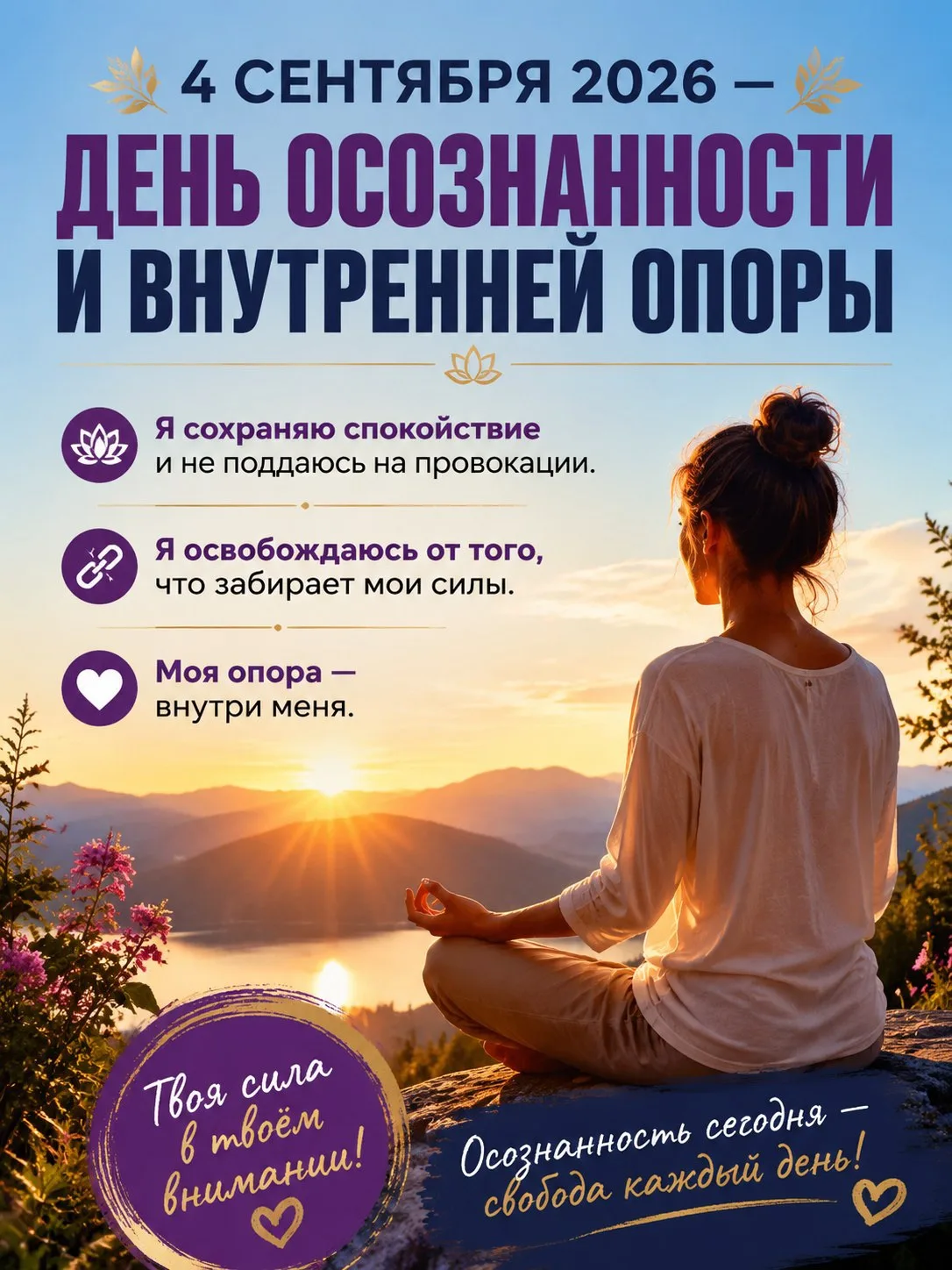 💫 4 СЕНТЯБРЯ 2026 — ДЕНЬ ОСОЗНАННОСТИ И ВНУТРЕННЕЙ ОПОРЫ 💫