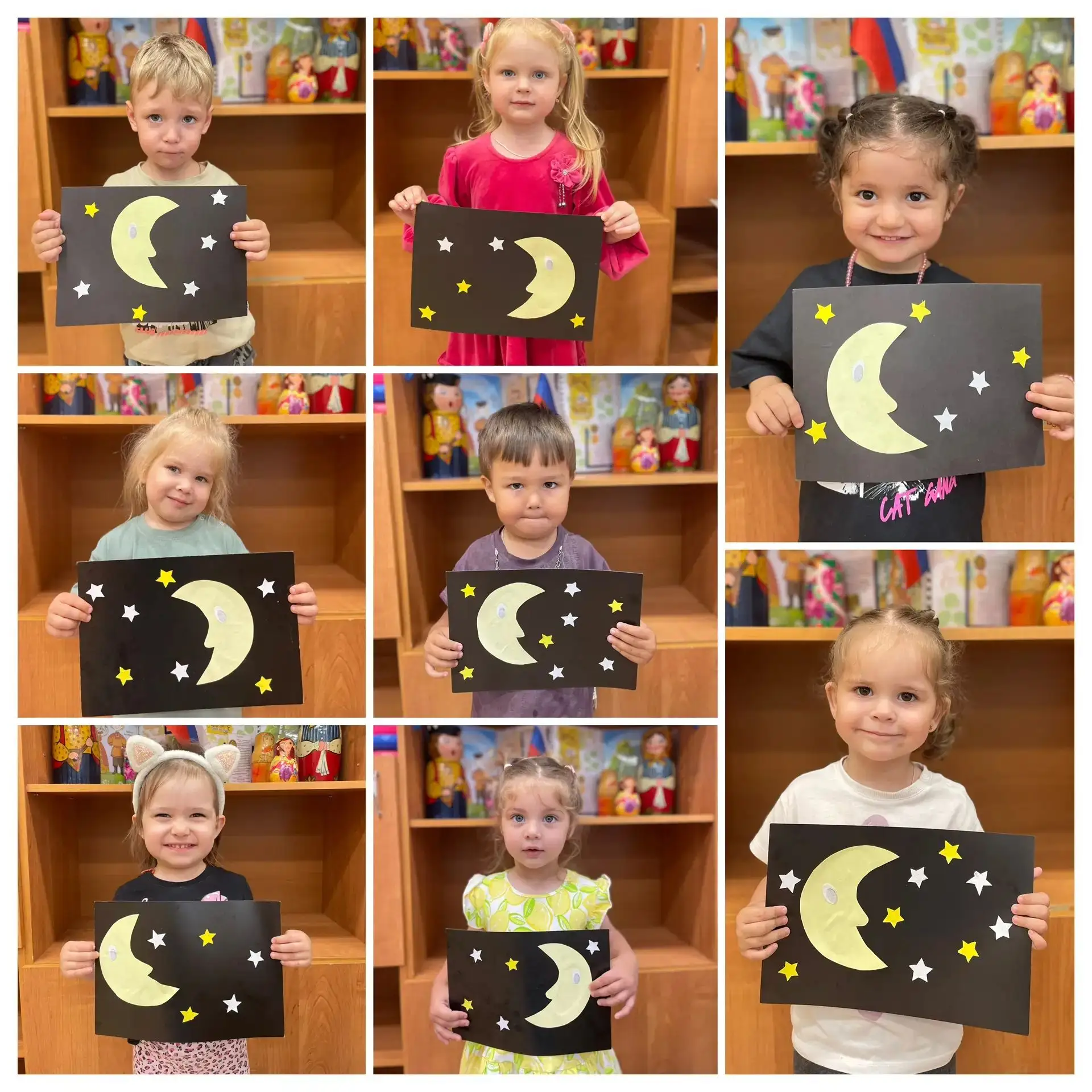 🌙 Аппликация «Месяц на ночном небе» в ясельной группе! ✨

Посмотрите, какие уютные и атмосферные ра