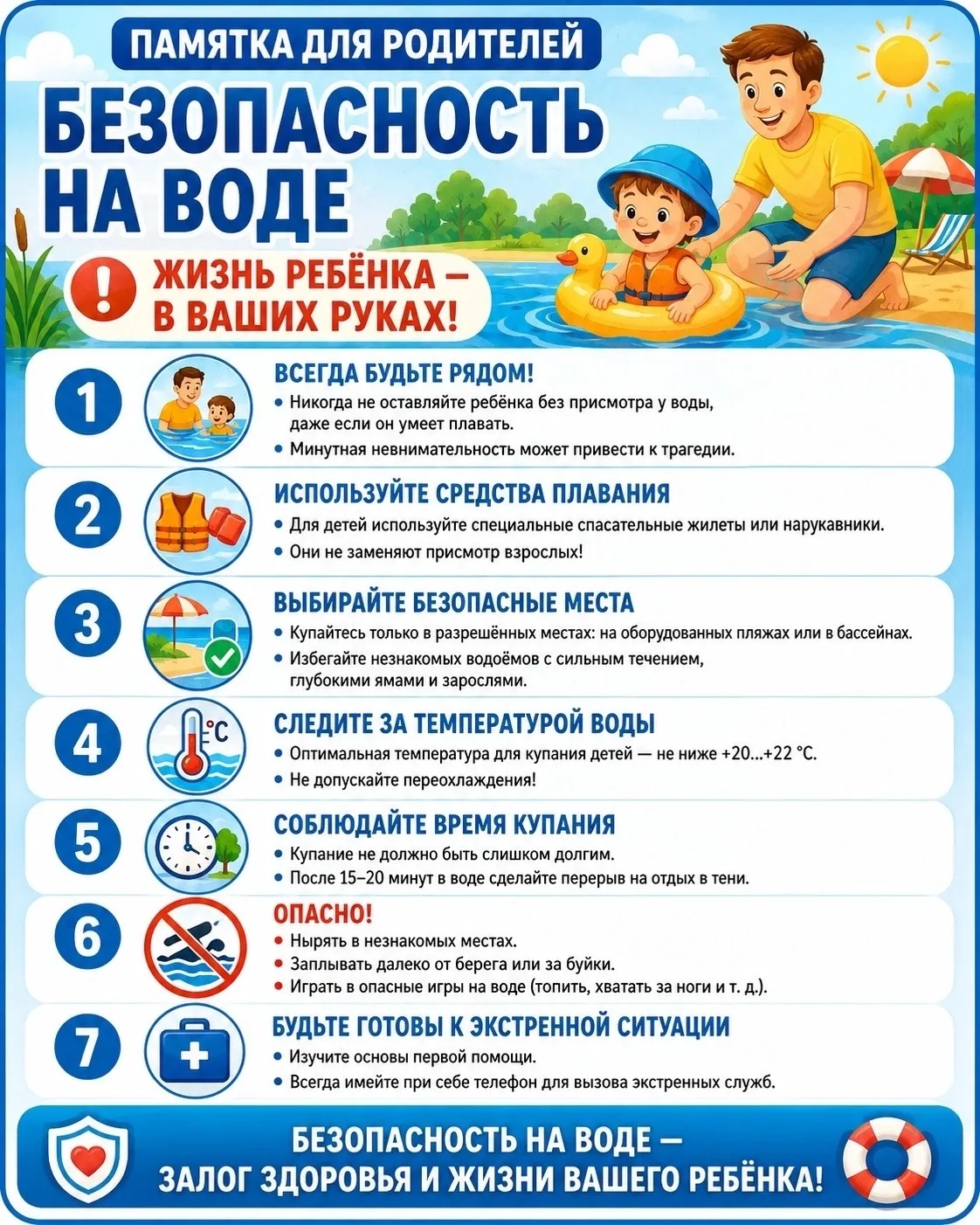 Безопасность детей летом — наша главная забота!

Лето — самое долгожданное время года для детей и их