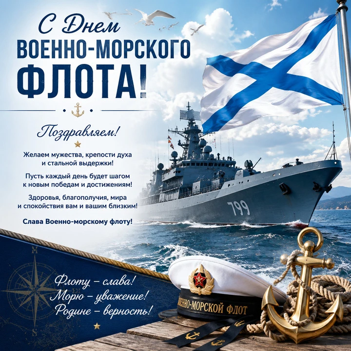 Сегодня мы поздравляем всех, кто имеет отношение к Военно-Морскому Флоту! Для каждого из Вас служба 