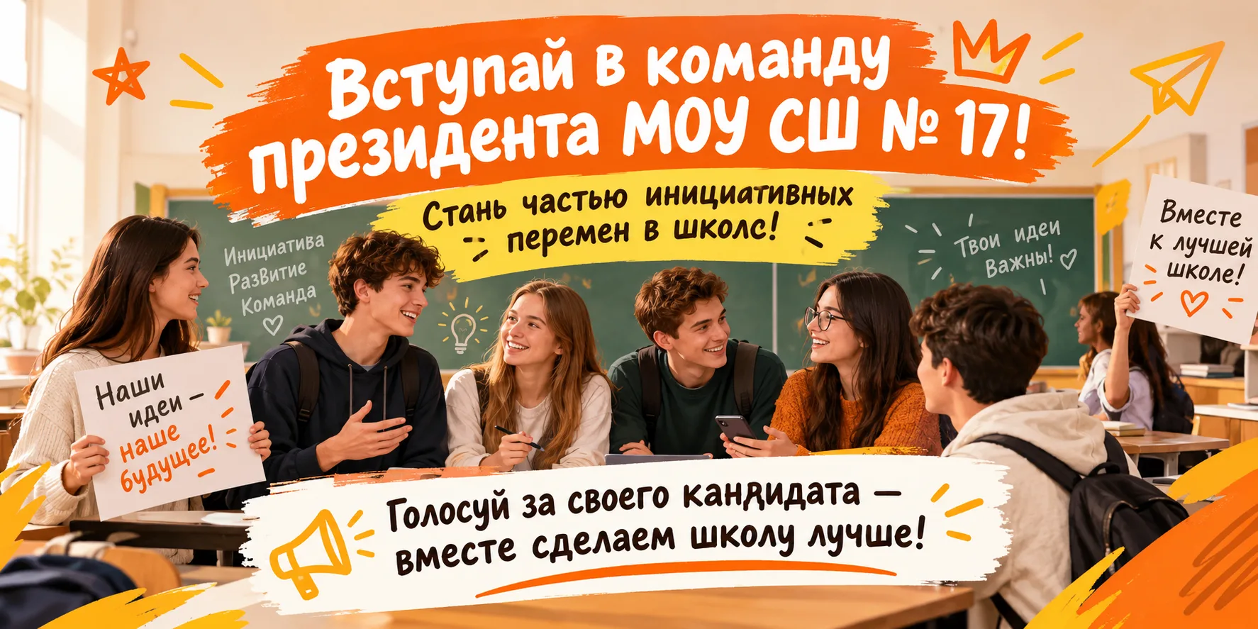 📢 ВНИМАНИЕ! СТАРТ ВЫБОРОВ ПРЕЗИДЕНТА ШКОЛЫ!