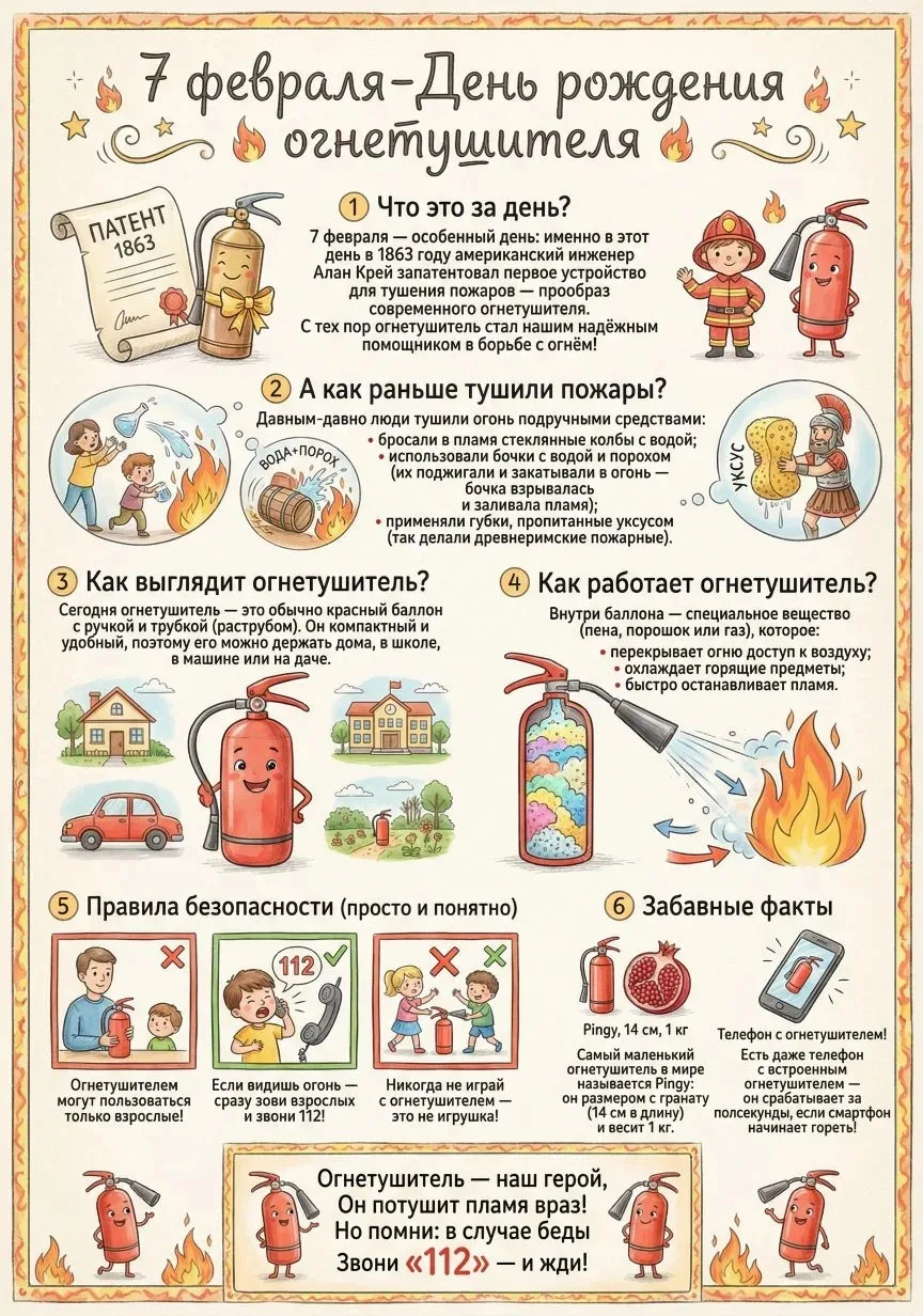 7 февраля День рождения огнетушителя 🧯