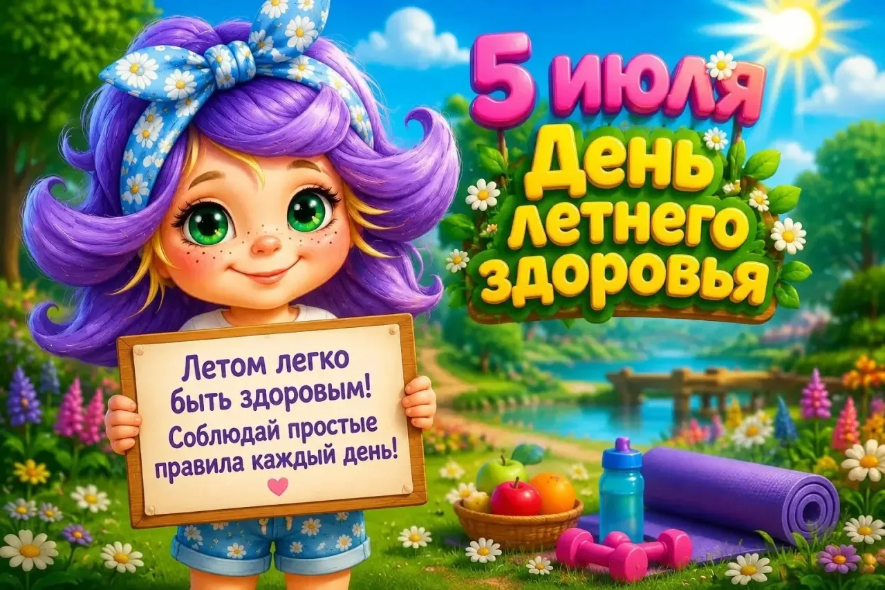 ☀️ 5 июля — День летнего здоровья!

Этот праздник — напоминание, что забота о себе может быть в радо