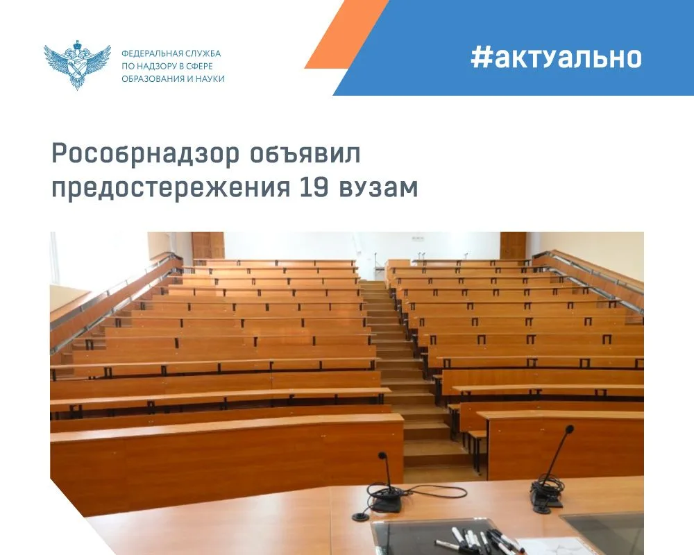 Рособрнадзор объявил предостережения о недопустимости нарушения обязательных требований...