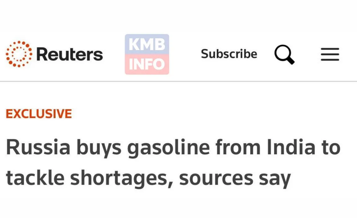 →⛽️Россия начала импорт бензина из Индии — Reuters.