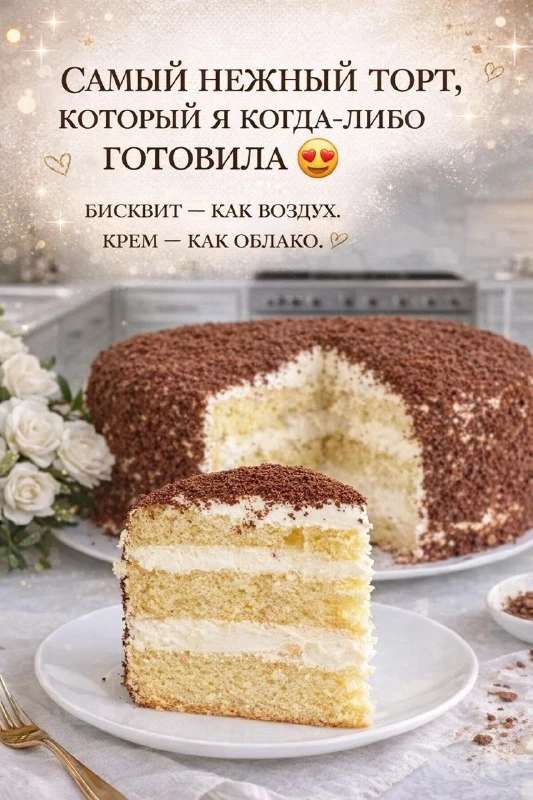 САМЫЙ НЕЖНЫЙ ТОРТ, КОТОРЫЙ Я ГОТОВИЛА 😍