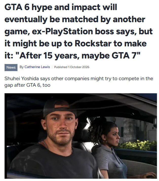 GTA 6 станет последней игрой такого масштаба на ближайшие 15 лет, считает экс-глава Pla...