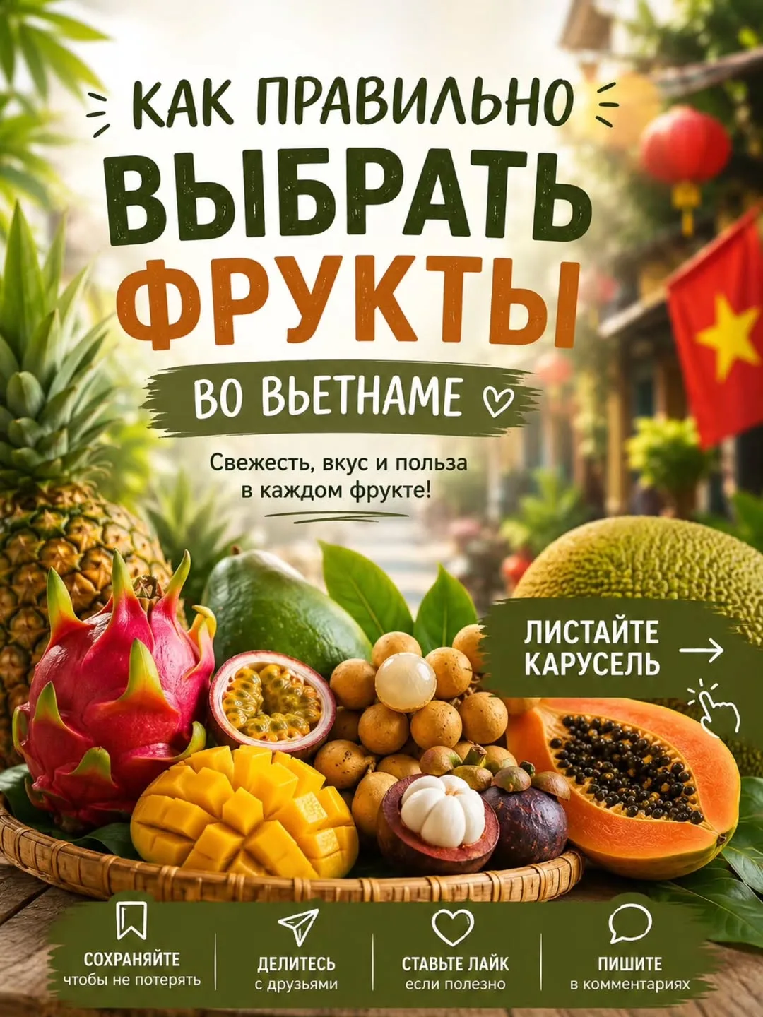 🌴Как выбрать фрукты во Вьетнаме или Таиланде
