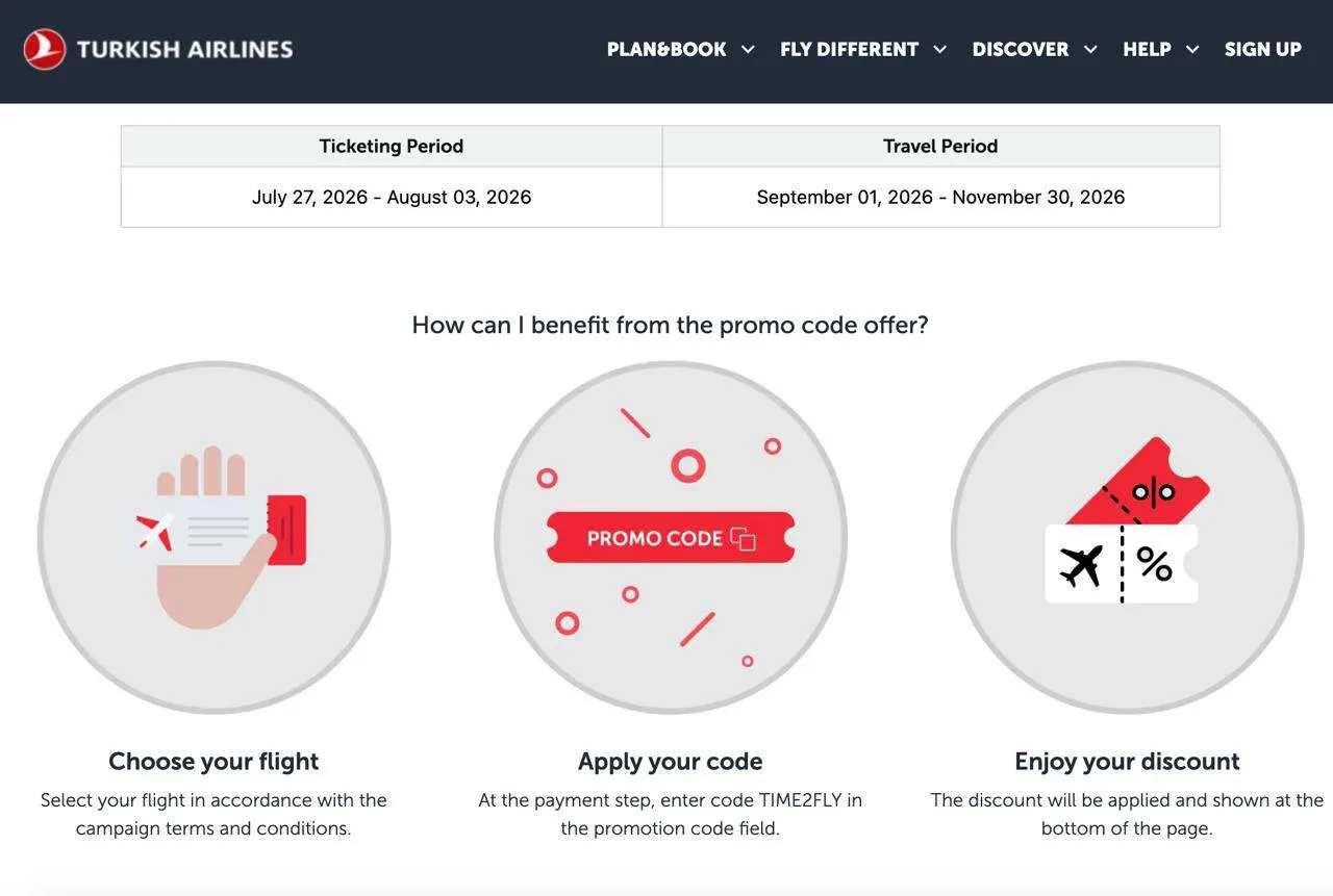 Пора паковать чемоданы: Turkish Airlines дарит скидку до 20 % на осенние перелёты!

Мечтаете об осен