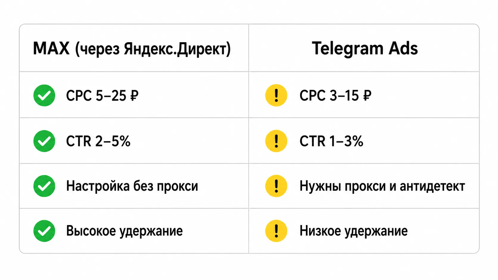 MAX vs Telegram Ads: честное сравнение с цифрами