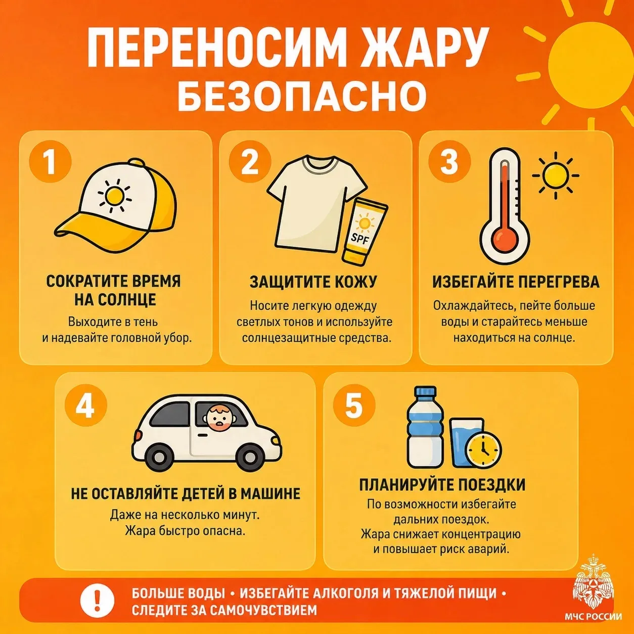 Как перенести жару безопасно❗️

По данным Саратовского ЦГМС, на этих выходных в регионе ожидается жа