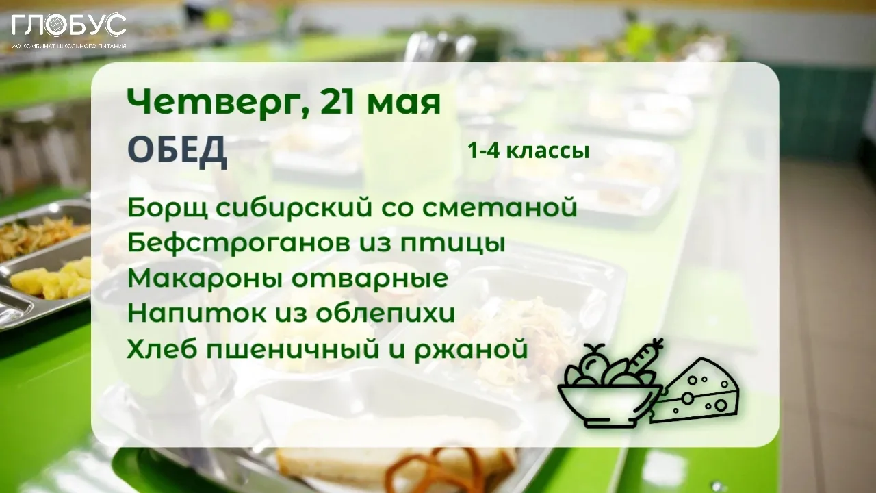 #МенюДня  🥗Школьное меню для 1-4 классов