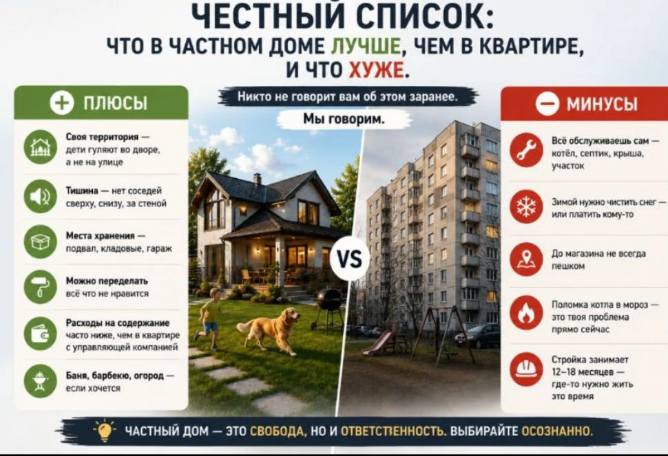 Частный дом - это не только мечта, но и ответственность.