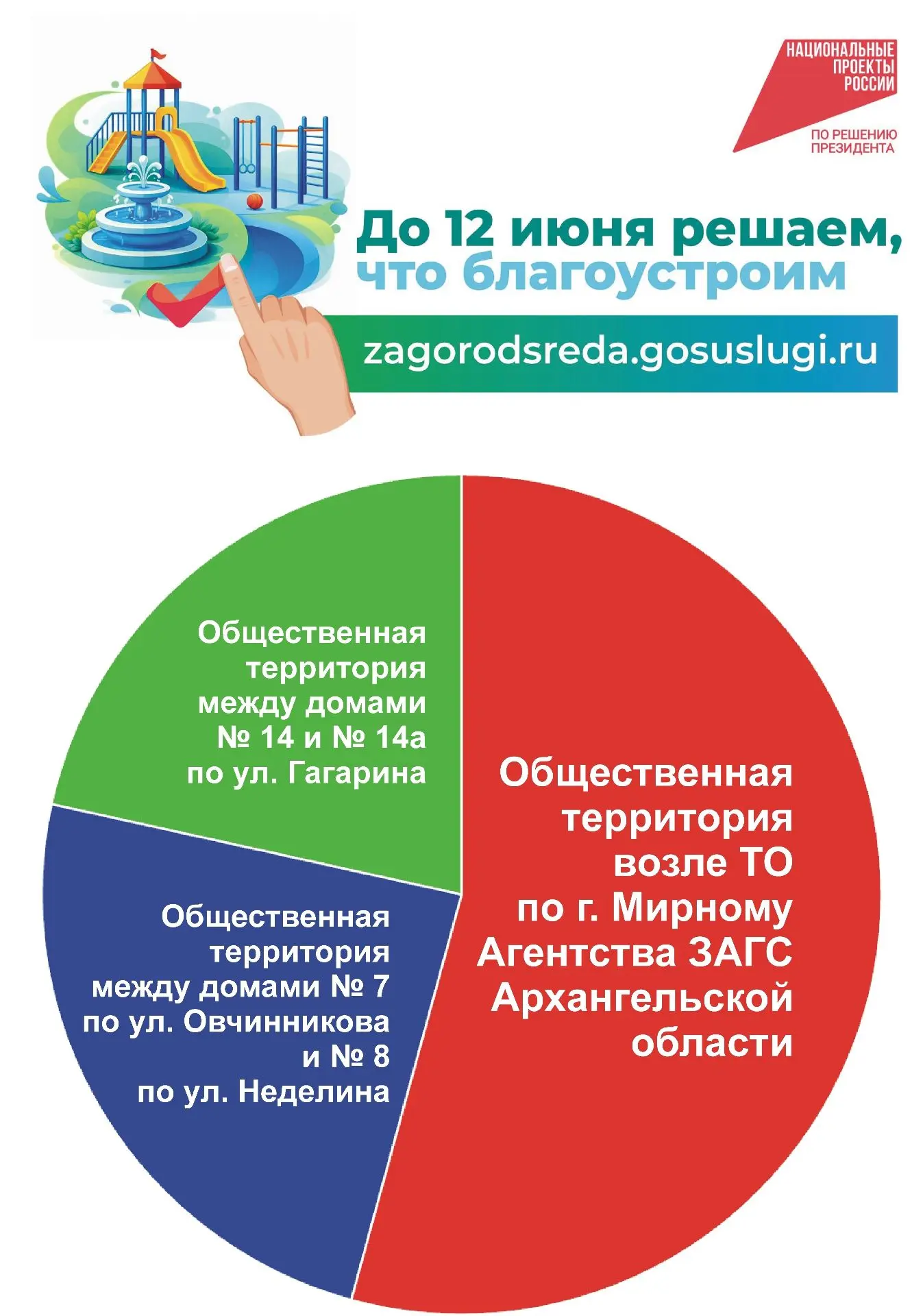 Общественная территория возле ТО по г. Мирному Агентства ЗАГС Архангельской области лид...