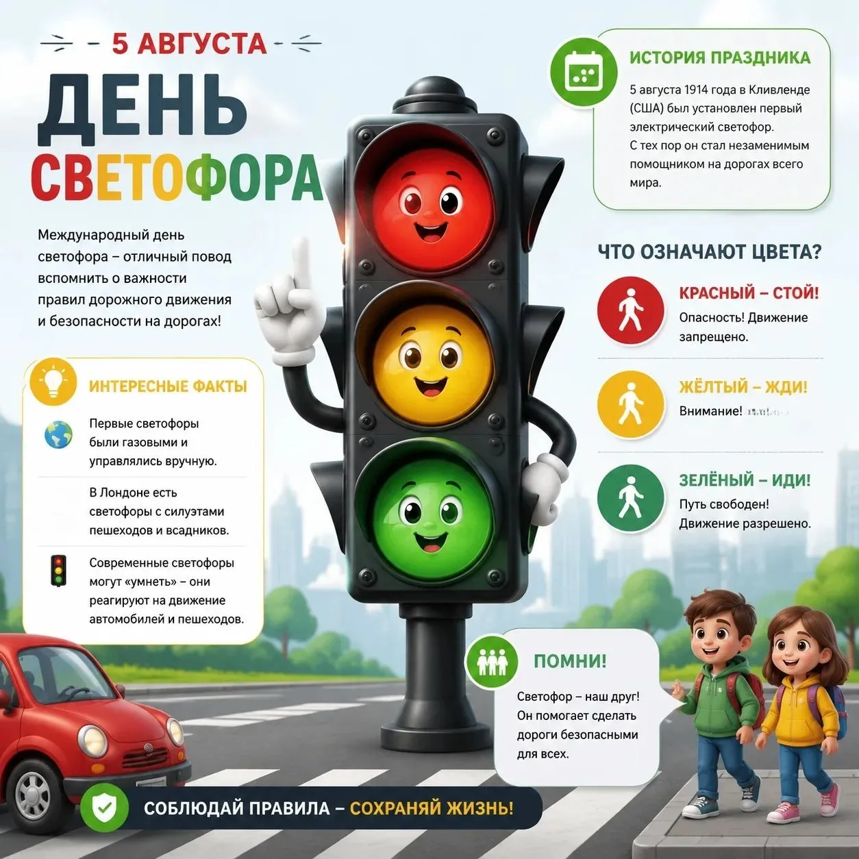 🚦 Сегодня у нас большой праздник — Международный день светофора! Очень важно уважать к...