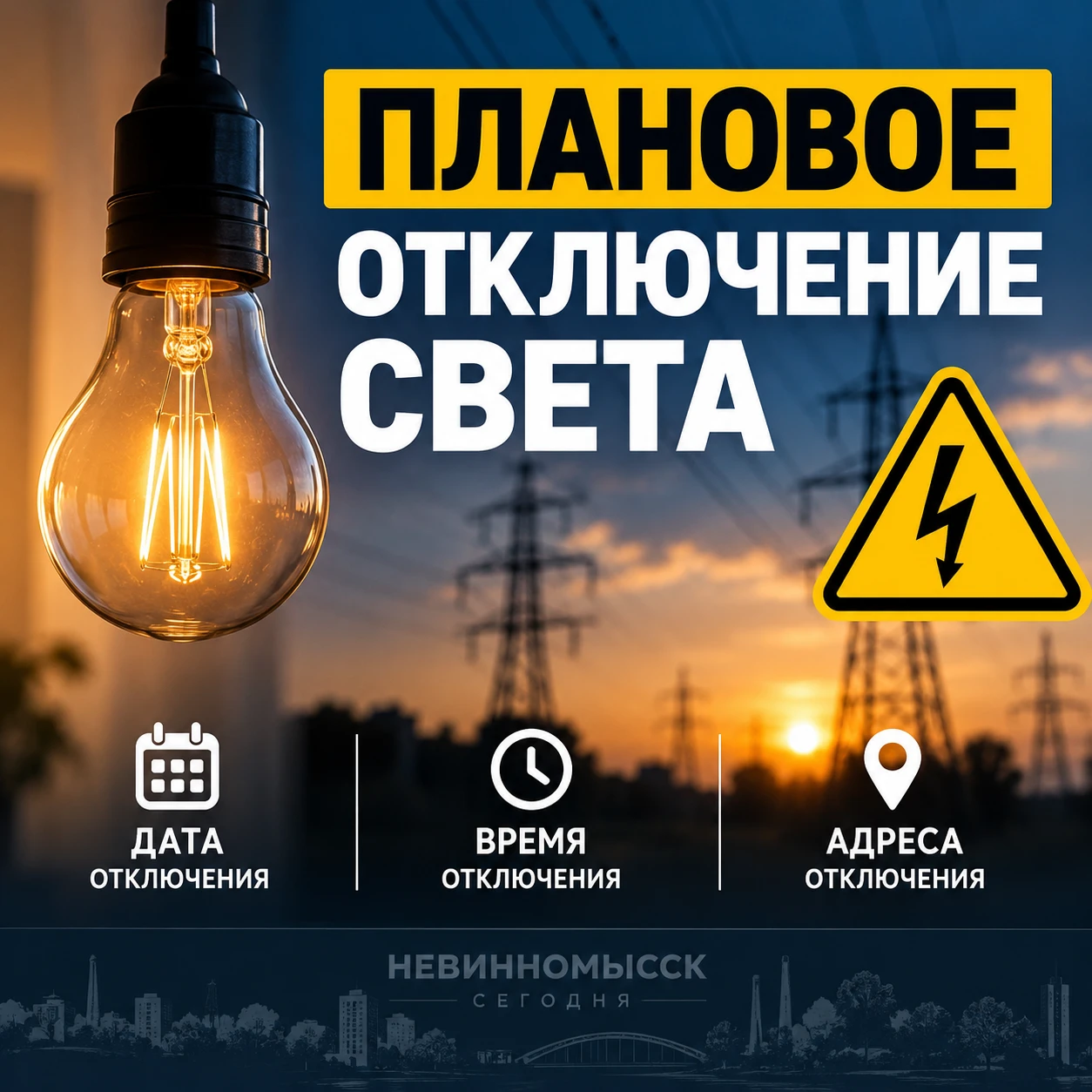 Плановые отключения электроэнергии 06.10.2026 г. по следующим адресам: