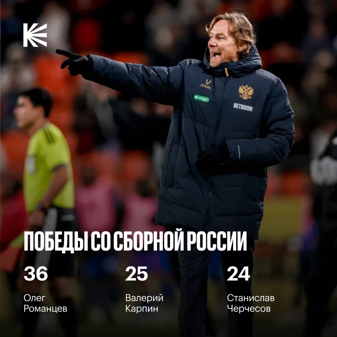 🇷🇺 Карпин обошел Черчесова по победам со сборной России