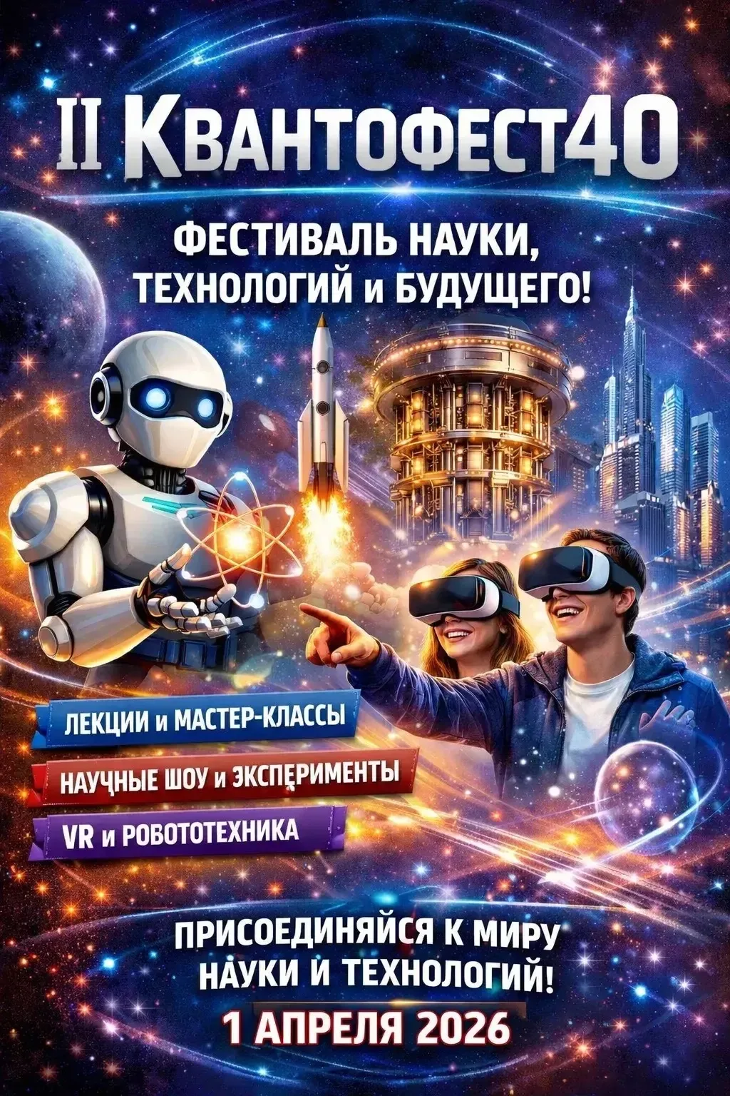 1 апреля 2026 год для школьников города Калуги организован II КВАНТОФЕСТ40!