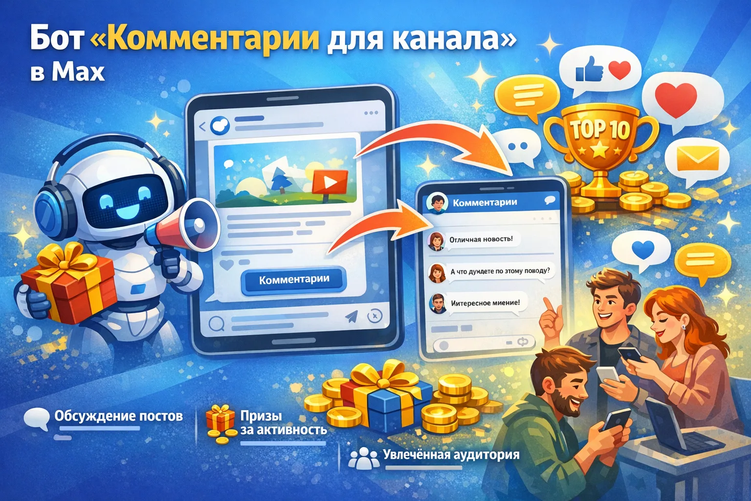 🚀 Бот «Комментарии для канала»: зачем он нужен каналам в Max

В Max у каналов нет встроенных коммен
